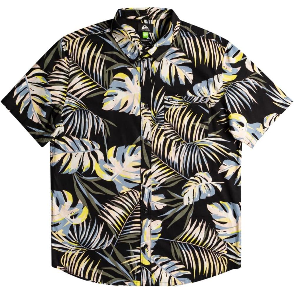imageQuiksilver Mens Strange Daze Button Up Woven ShirtBlack Wild Time