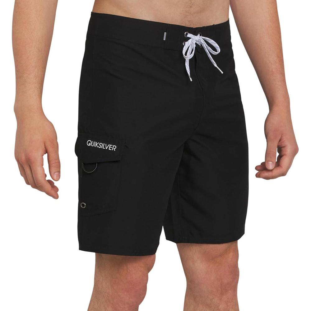 imageQuiksilver Mens Swimwear Regular Fit Fixed Waist UPF 50 Quick Dry 20 Inch Board ShortsBlack