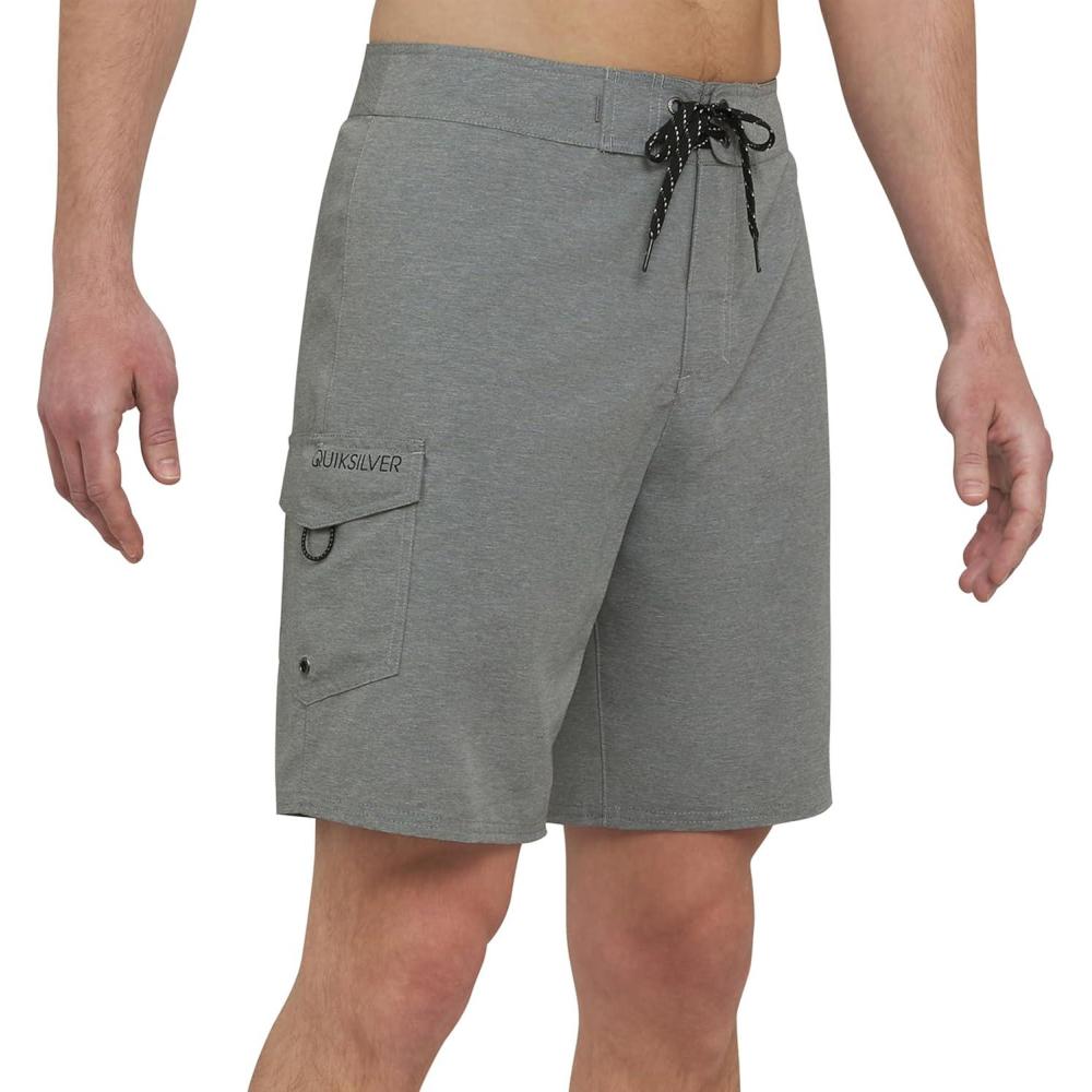 imageQuiksilver Mens Swimwear Regular Fit Fixed Waist UPF 50 Quick Dry Board Shorts 3240Light Grey Heather