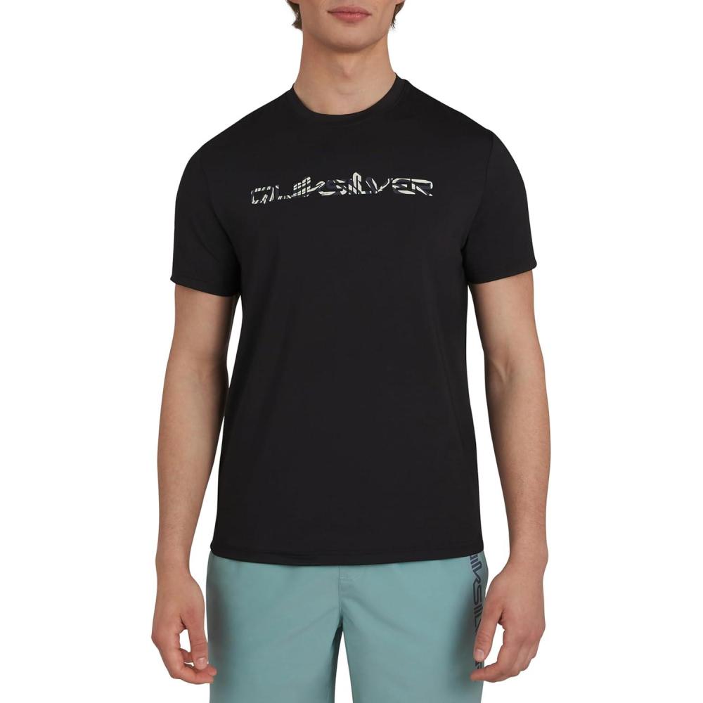 imageQuiksilver Mens Swimwear Regular Fit UPF 50 Short Sleeve Sun TeeBlack