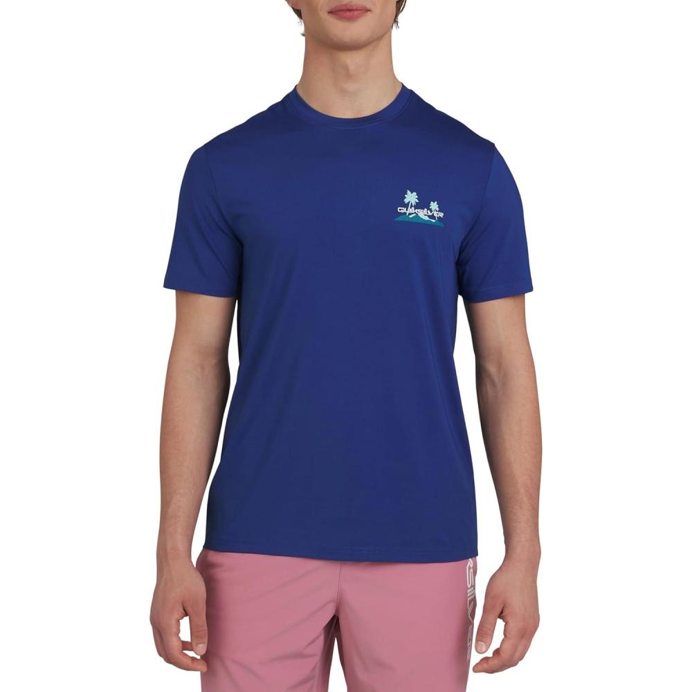 imageQuiksilver Mens Swimwear Regular Fit UPF 50 Short Sleeve Sun TeeRoyal Blue