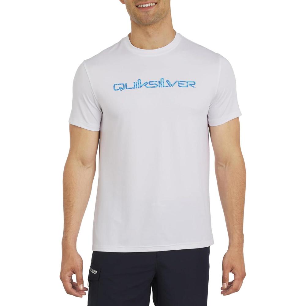 imageQuiksilver Mens Swimwear Regular Fit UPF 50 Short Sleeve Sun TeeWhite