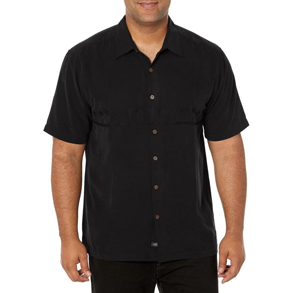 imageQuiksilver Mens Tahiti Palms 4 Button Up Floral Collared ShirtBlack