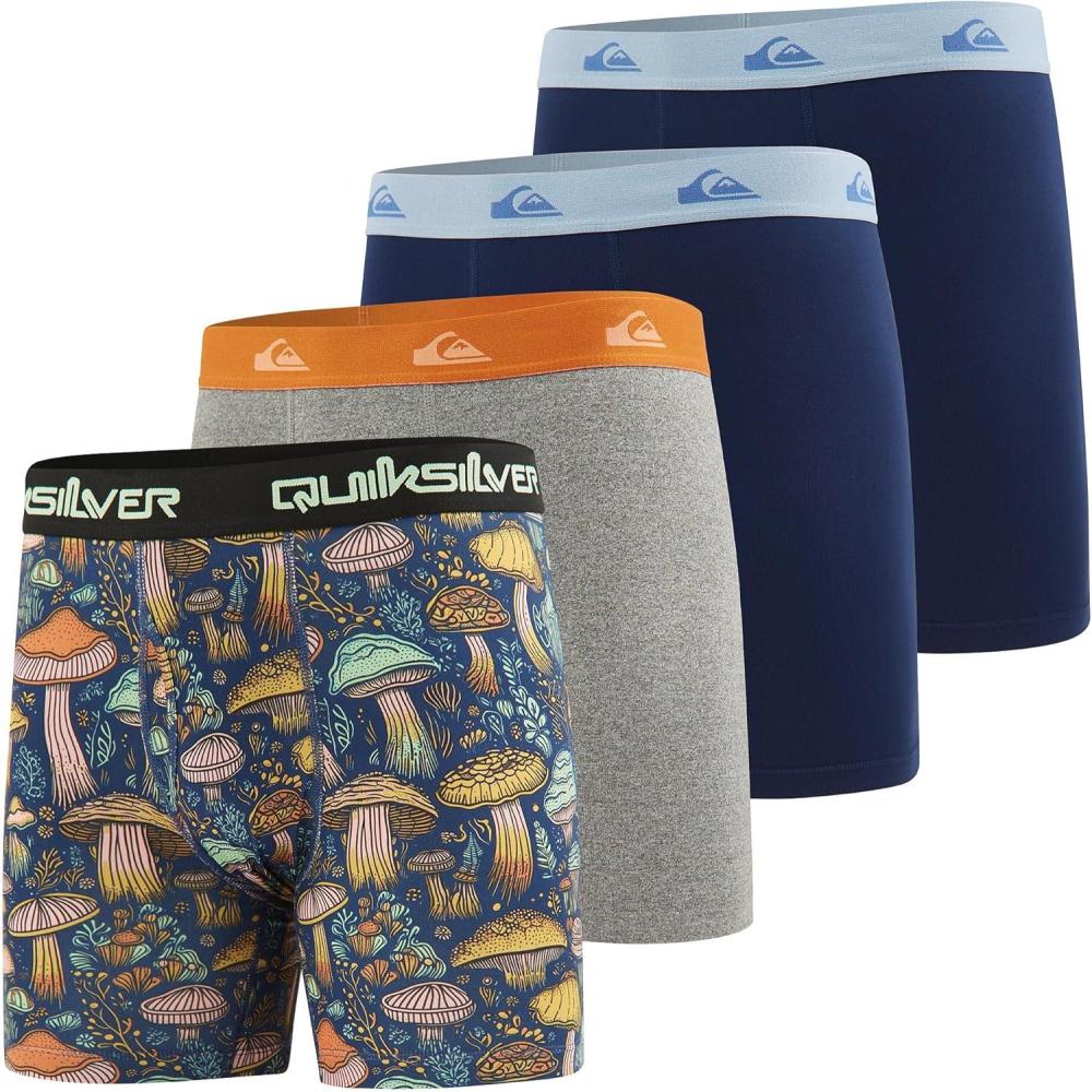 imageQuiksilver Mens Underwear 4 Pack Boxers for Men Supersoft Brushed Polyester Mens Boxer BriefsAssortment 3