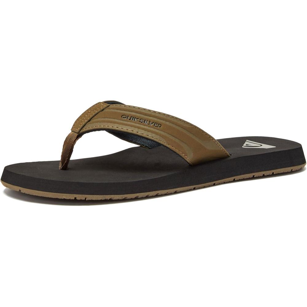 imageQuiksilver Monkey Wrench Flip Flops for Men Arch Support Athletic Mens Sandals Size 6 to 15 Thong Mens SlidesTanSolid
