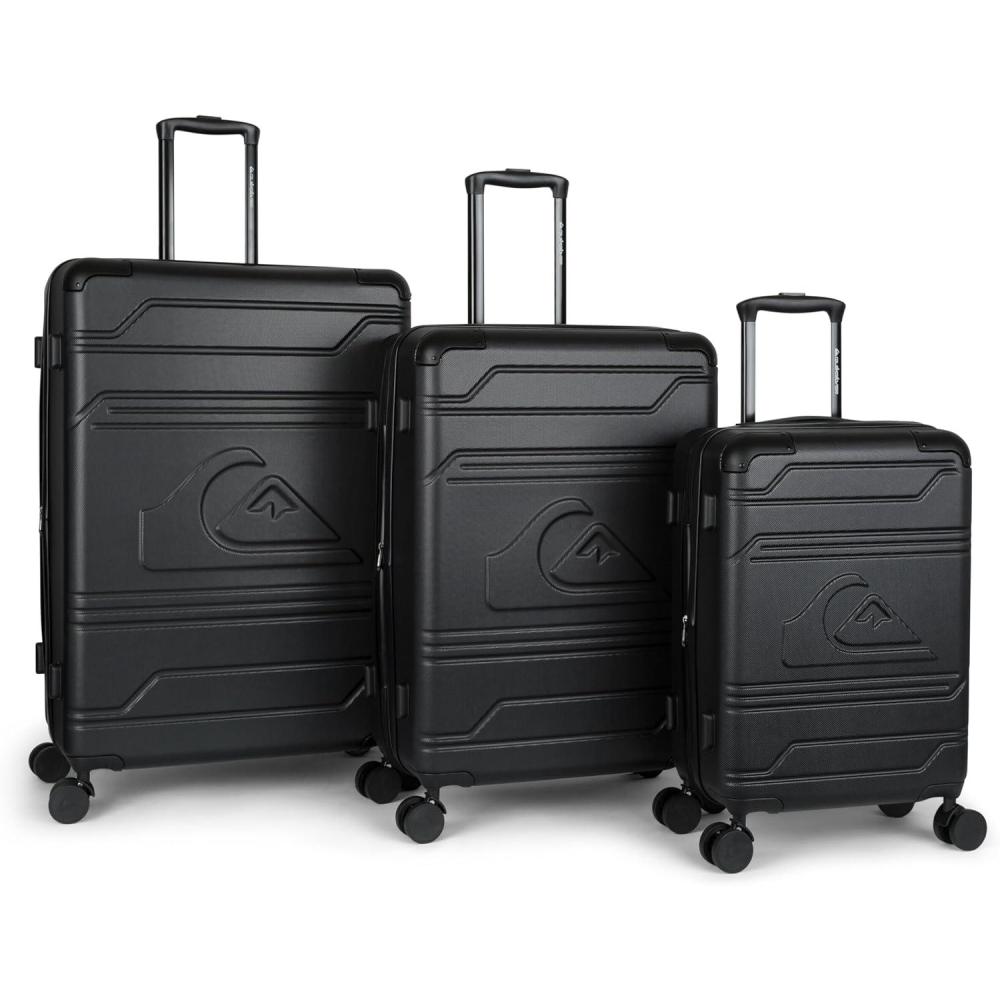 imageQuiksilver Rincon Suitcases Hardside Luggage with Spinner Wheels Large 3Piece Set 202630 BlackBlack