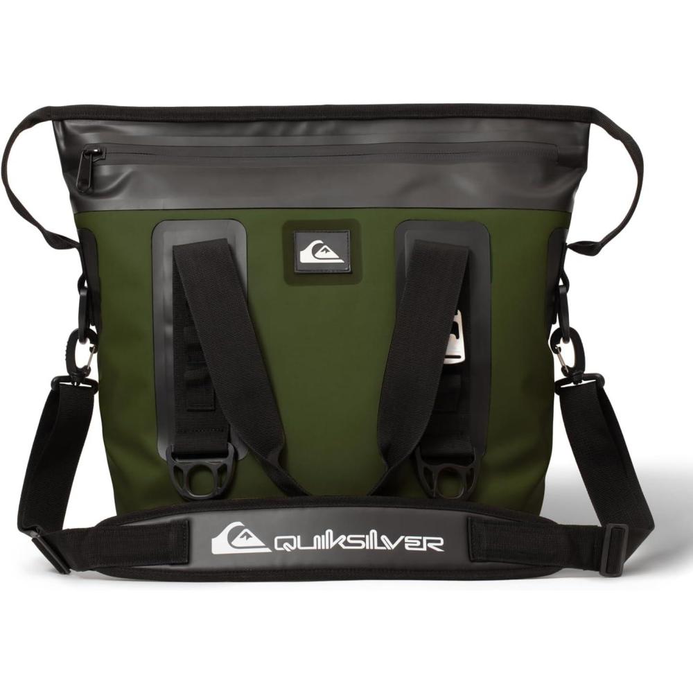imageQuiksilver Tote Insulated Cooler Bag Large Soft Cooler with IPX7 Waterproof Zipper Leakproof Tote Cooler Bags Insulated for Travel Grocery Beach Picnic Outdoor UseTrekking Green