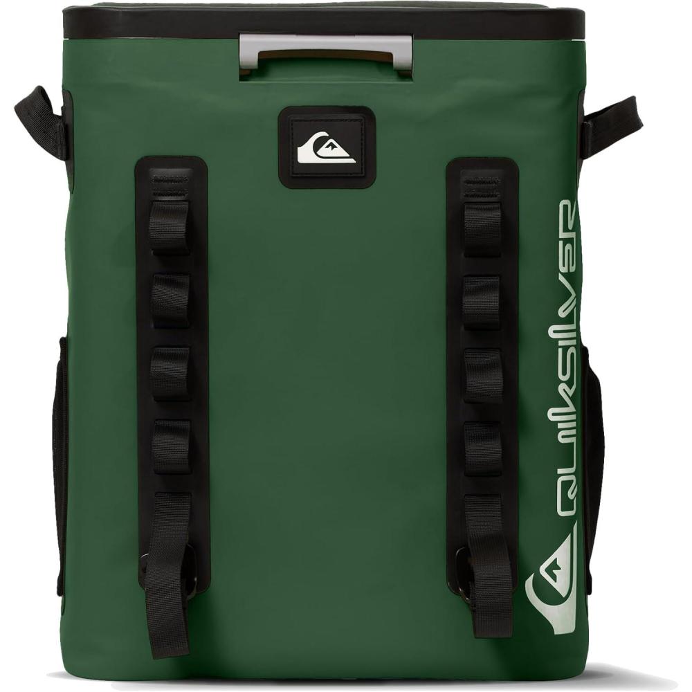 imageQuiksilver Zipperless Backpack Cooler 30L Holds 36 Cans 48 Hour Insulation Leakproof ampamp Waterproof Design Heavy Duty TPU IPX7 Padded Straps Kangaroo Pockets Bottle OpenerTrekking Green