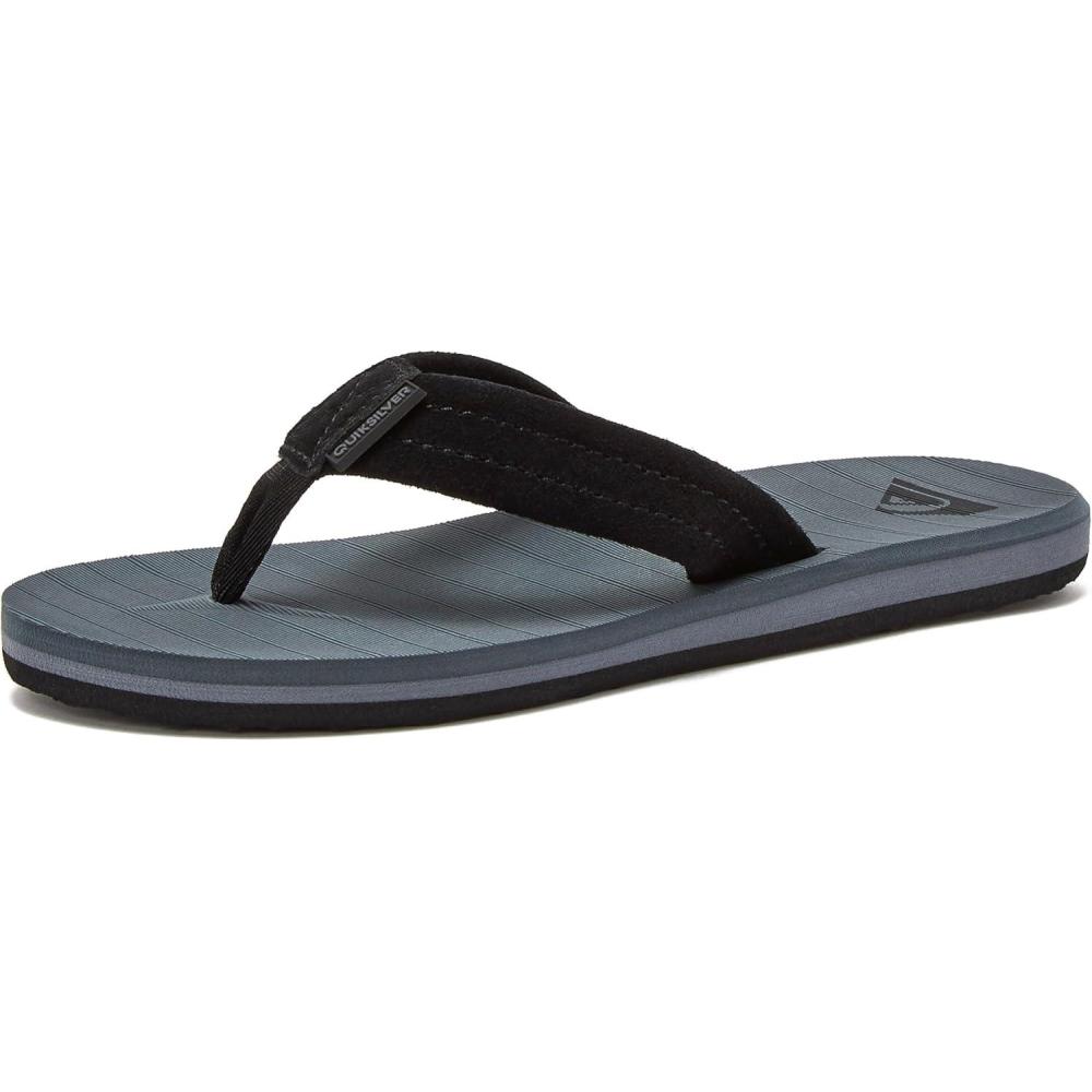 imageQuiksilver boys Carver Suede Fixed Strap Kids Flip Flop Youth SandalGrey