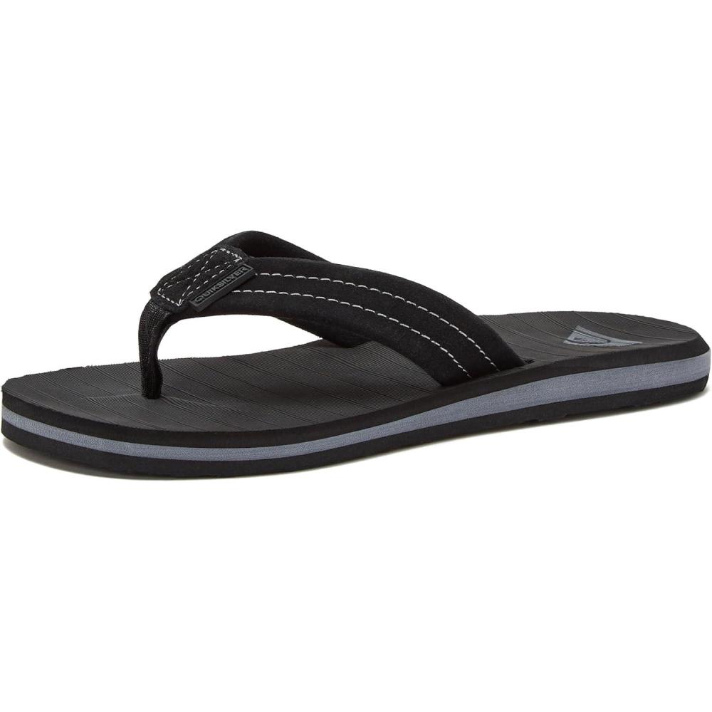 imageQuiksilver boys Carver Suede Fixed Strap Kids Flip Flop Youth SandalSolid Black