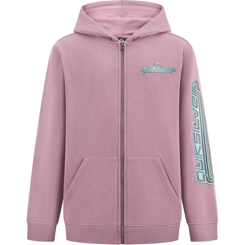 imageQuiksilver boys Fullzip Fleece Hoodie Sweatshirt With Front Pouch PocketGrape Shake Synergy