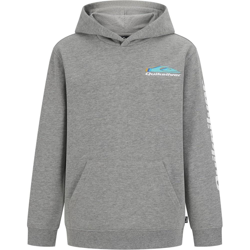 imageQuiksilver boys Pullover Hoodie Sweatshirt Soft ampamp Comfortable Fleece Front PocketGray Omni Wave