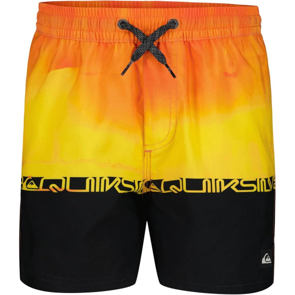imageQuiksilver boys Volley Swim Trunks With Upf 50 Sun Protection Quick Dry Bathing Suit ShortsWordblock Black