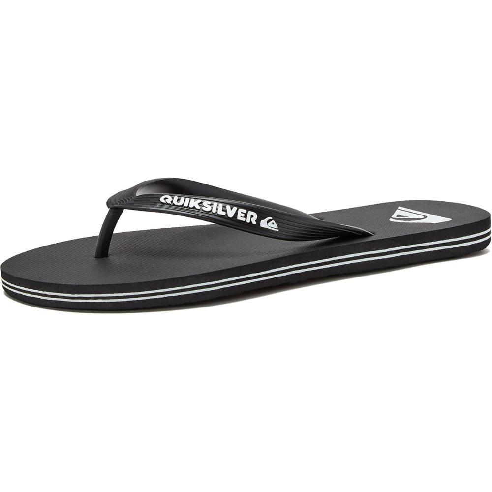 imageQuiksilver mens Molokai 3 Point Flip Flop SandalsBlackBlackWhite
