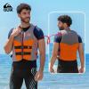 QUIKSILVER Men’s Life Vest, USCG and Transport Canada Approved Type III PFD, Level 70 Buoyancy Aids Evoprene Life Jacket for Boating Fishing Kayaking Water Sports – Dual Size(Orange)