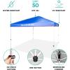Quiksilver 10×10 Pop Up Canopy – UPF 50+ Outdoor Beach Tent with One-Push Setup – Portable Shade Shelter for Beach, Tailgate, Festivals, Camping – Water-Resistant Folding Gazebo with Wheeled Bag(Solid Blue)