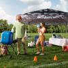 Quiksilver 10×10 Pop Up Canopy – UPF 50+ Outdoor Beach Tent with One-Push Setup – Portable Shade Shelter for Beach, Tailgate, Festivals, Camping – Water-Resistant Folding Gazebo with Wheeled Bag(Pop Up Canopy)
