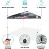 Quiksilver 10×10 Pop Up Canopy – UPF 50+ Outdoor Beach Tent with One-Push Setup – Portable Shade Shelter for Beach, Tailgate, Festivals, Camping – Water-Resistant Folding Gazebo with Wheeled Bag(Pop Up Canopy)