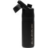 Quiksilver 24oz Stainless Steel Water Bottle, Wide Mouth Insulated Tumbler with Carabiner Hook, 18/8 Steel, 24hr Cold, BPA Free Reusable Bottle for Men, Women (Elmwood, 24oz)(Black)