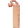 Quiksilver 24oz Stainless Steel Water Bottle, Wide Mouth Insulated Tumbler with Carabiner Hook, 18/8 Steel, 24hr Cold, BPA Free Reusable Bottle for Men, Women (Elmwood, 24oz)(Peach Parfait)