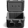 Quiksilver Cooler with Bluetooth Speaker, 24-Can or 21L Capacity Hard Cooler with Handle, Airtight Latches, FM Radio, TF Card Reader, 6hr Battery, 48Hr Insulation, USB-C Cable Included.