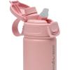Quiksilver Laguna 24oz Tripple Wall Stainless Steel Water Bottle, Reusuable Sports Bottle with Leak-Proof Straw and Spout Lid, Non-Slip Rubber Base, Carrier Handle, 24H Hot & Cold Insulated Tumbler(Lotus)