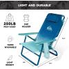Quiksilver Low Beach Chair – Lightweight Folding Chair – Portable and Durable Chairs for Beach, Patio, Camping Chair, or Sporting Events with Carry Strap(2-pack Blue)