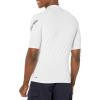 Quiksilver Mens All Time Short Sleeve Rashguard UPF 50 Sun Protection Surf Shirt(White Left Chest)