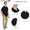 Quiksilver Men’s Regular Fit Premium Cotton Short Sleeve Button Up Waffle Woven Shirt(Black)