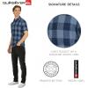 Quiksilver Men’s Regular Fit Premium Cotton Short Sleeve Button Up Waffle Woven Shirt(Estate Blue)