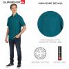Quiksilver Men’s Regular Fit Premium Cotton Short Sleeve Button Up Waffle Woven Shirt(Ink Blue)
