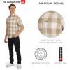 Quiksilver Men’s Regular Fit Premium Cotton Short Sleeve Button Up Waffle Woven Shirt(White)