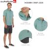 Quiksilver Men’s Regular Fit Premium Cotton Woven Short Sleeve Button Up Casual Shirt(Jade Grey)