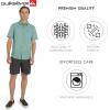 Quiksilver Men’s Regular Fit Premium Cotton Woven Short Sleeve Button Up Casual Shirt(Jade Grey)