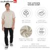 Quiksilver Men’s Regular Fit Premium Cotton Woven Short Sleeve Button Up Casual Shirt(Silver Birch)