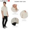 Quiksilver Men’s Regular Fit Premium Cotton Woven Short Sleeve Button Up Casual Shirt(Silver Birch)