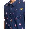 Quiksilver Mens Strange Daze Button Up Woven Shirt(Navy Blazer Merica Patch)