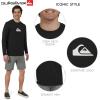 Quiksilver Men’s Swimwear Regular Fit UPF 50 Long Sleeve Sun Tee Rash Guard Shirt (S-XXL)(Black)