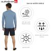 Quiksilver Men’s Swimwear Regular Fit UPF 50 Long Sleeve Sun Tee Rash Guard Shirt (S-XXL)(Blue Shadow)