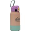 Quiksilver Redondo 26oz Double Wall Stainless Steel Water Bottle, Reusable Sports Bottle with Leak-Proof Lid, Non-Slip Rubber Base, Carrier Handle, insulated Tumblers, 24H Hot & Cold Beverage(Peach)