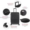 Quiksilver Rincon Suitcases Hardside Luggage with Spinner Wheels, Large 3-Piece Set (20/26/30) (Black)(Black)