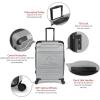 Quiksilver Rincon Suitcases Hardside Luggage with Spinner Wheels, Large 3-Piece Set (20/26/30) (Black)(Metallic Silver)