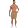 Quiksilver Shorts for Men Big and Tall, Hybrid Stretch Amphibian Quick Dry Short(Khaki)
