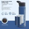 Quiksilver Venice 24 oz Insulated Water Bottle With Lock & One-Push Straw Lid, Stainless Steel Double Wall Vacuum Leakproof Tumblers for Sports, Travel, Gym(Monaco Blue)