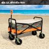ROXY Folding Beach Wagon Cart – Heavy-Duty Collapsible Utility Wagon with All-Terrain Wheels, Large Storage Capacity, and Adjustable Handle – Ideal for Beach, Camping, and Outdoor Adventures(Heavy Duty Wagon)
