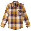 Quiksilver Boys Long Sleeve Flannel Shirt, Button Down Top, Stylish & Comfortable Fit(Bone Brown)