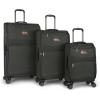 Quiksilver Buxton Suitcases Softside Expandable Luggage with Spinner Wheels, Large 3-Piece Set (20/26/30) (Green)(Charcoal)