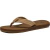 Quiksilver Carver Suede Flip Flops for Men, Arch Support Athletic Mens Sandals, Size 6 to 16 Thong Mens Slides(Tan/Solid)