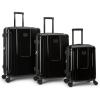 Quiksilver Malibu Suitcases PC Hardside Expandable Luggage with Spinner Wheels, Large 3-Piece Set (20/26/30) (Parchment)(Black)
