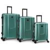 Quiksilver Malibu Suitcases PC Hardside Expandable Luggage with Spinner Wheels, Large 3-Piece Set (20/26/30) (Parchment)(Seafoam)